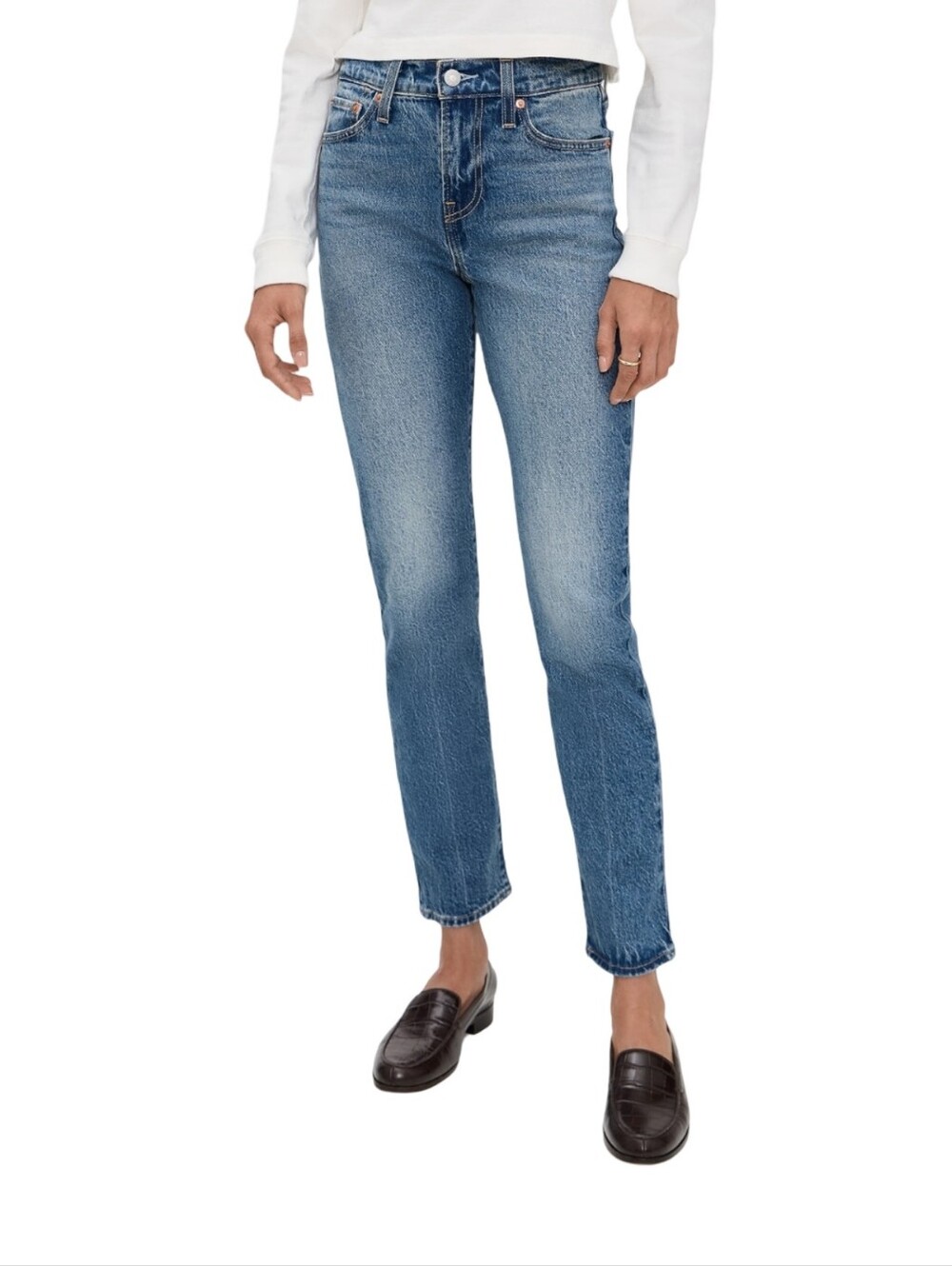 Levi's Women's Wedgie Skinny Medium Wash Button Fly Jeans Plus Size 24 W NEW